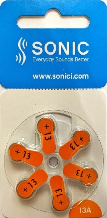 Klausos aparatų baterijos SONIC 13A 6vnt.