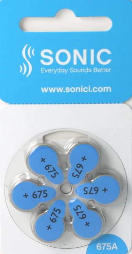 Klausos aparatų baterijos SONIC 675A 6vnt.